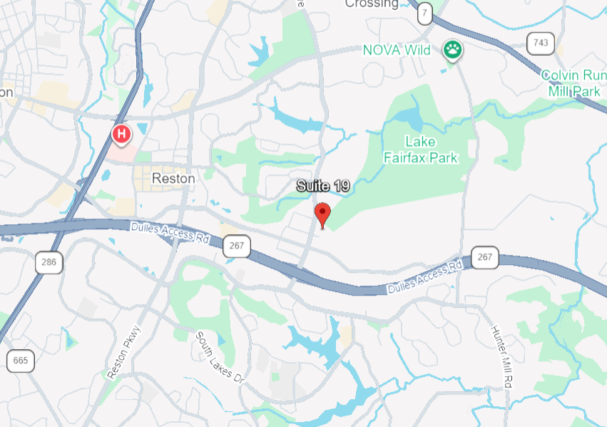 Map to Reston, VA
